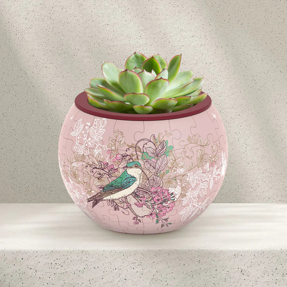 Singing Birds and Flowers - Flower Pot Jigsaw Puzzle