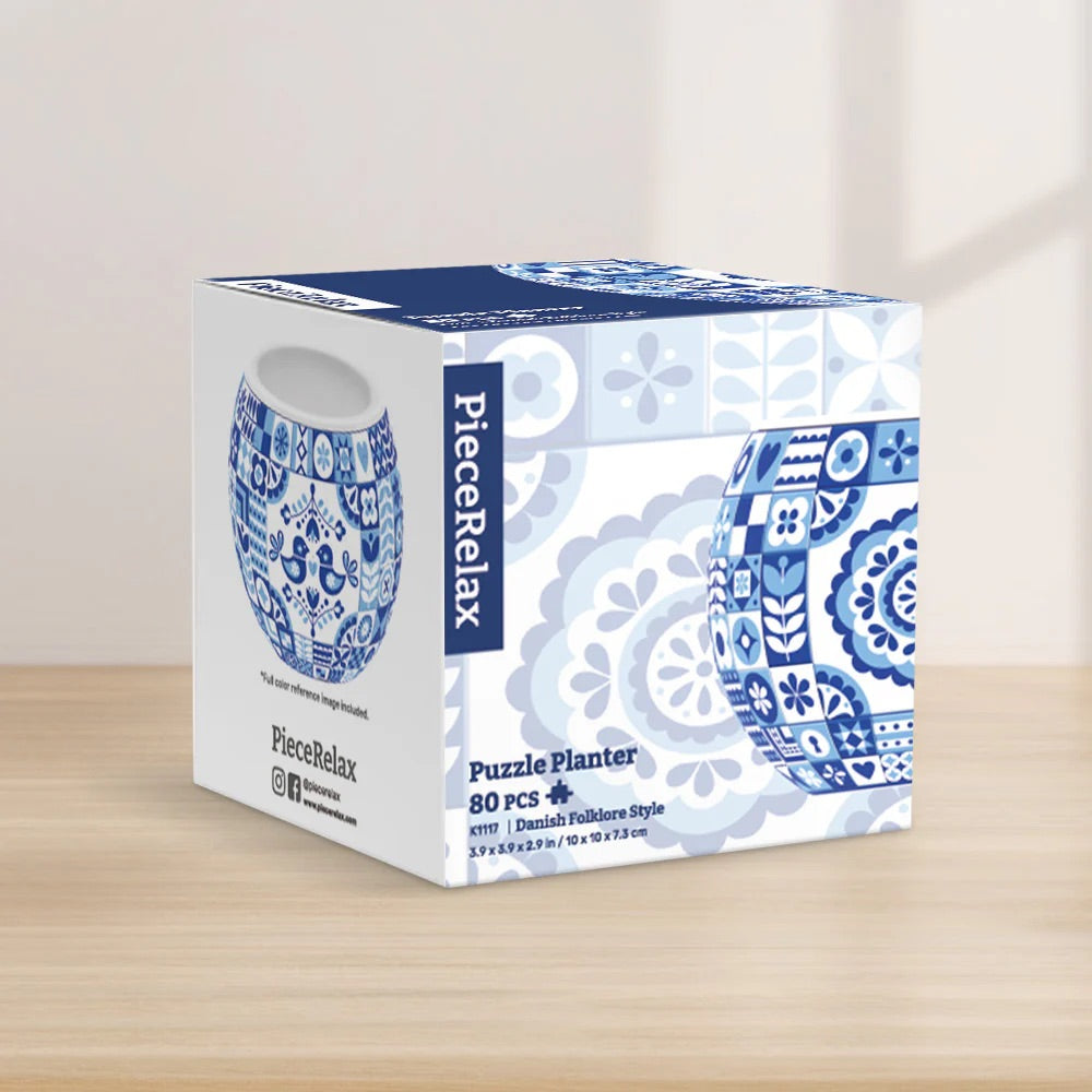 Danish Folklore Style - Flower Pot Jigsaw Puzzle
