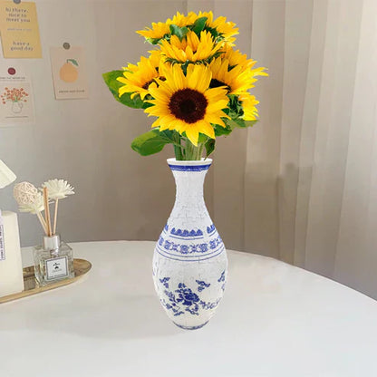 DIY 3D Puzzel Vaas – Moderne Decoratieve Vaas met Verwijderbare Waterhouder