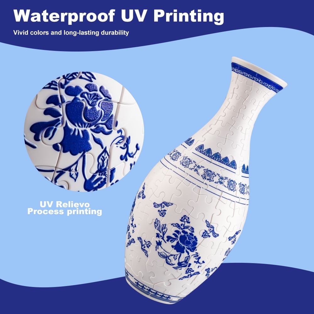 DIY 3D Puzzel Vaas – Moderne Decoratieve Vaas met Verwijderbare Waterhouder
