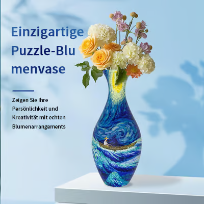 DIY 3D Puzzel Vaas – Moderne Decoratieve Vaas met Verwijderbare Waterhouder