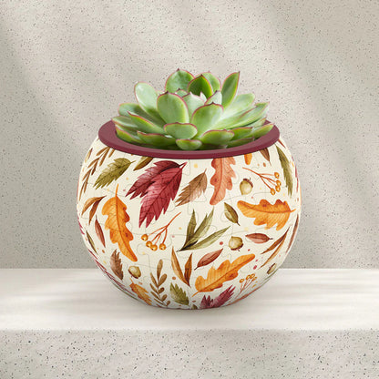Dancing Leaves in Fall - Flower Pot Jigsaw Puzzle