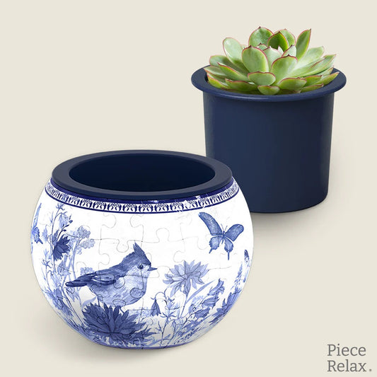 Oriental Birds and Flowers - Flower Pot Jigsaw Puzzle