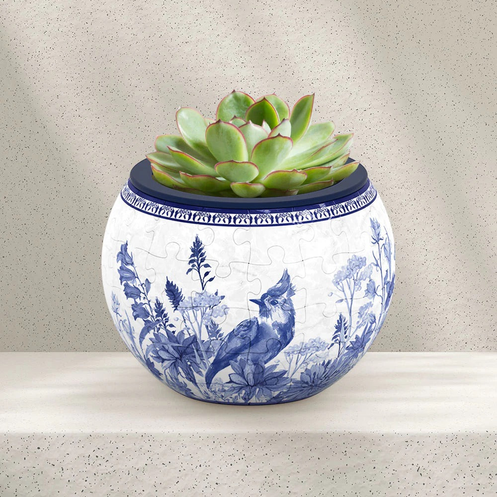 Oriental Birds and Flowers - Flower Pot Jigsaw Puzzle
