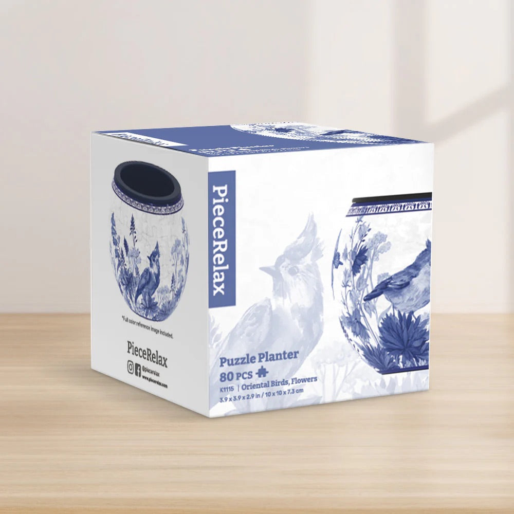 Oriental Birds and Flowers - Flower Pot Jigsaw Puzzle