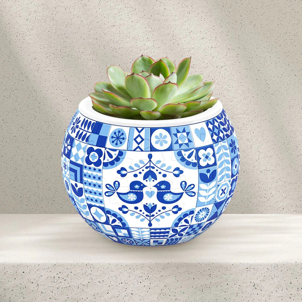 Danish Folklore Style - Flower Pot Jigsaw Puzzle