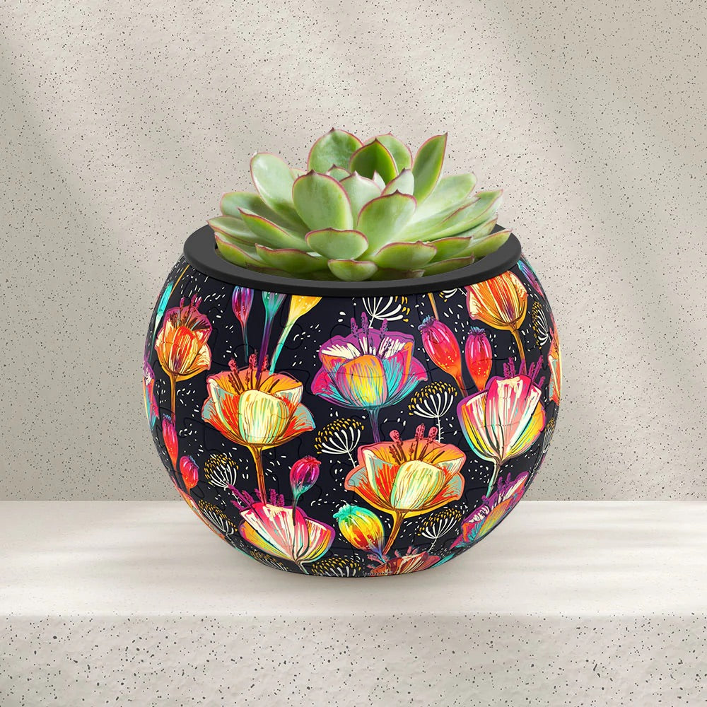 Colorful Poppies - Flower Pot Jigsaw Puzzle